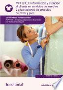 libro Información Y Atención Al Cliente En Servicios De Arreglos Y Adaptaciones De Artículos En Textil Y Piel. Tcpf0109